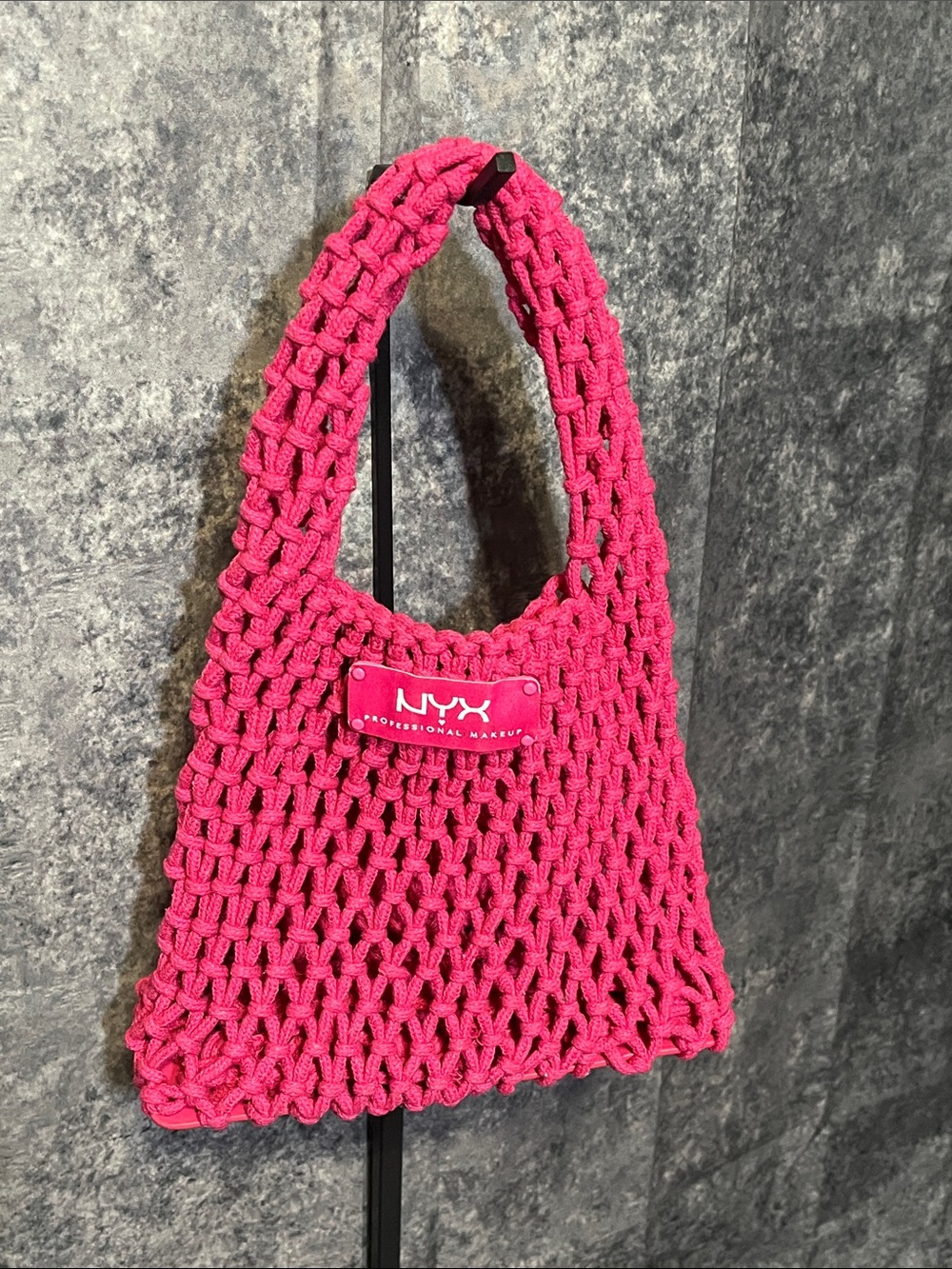 NYX Hot Pink Crochet Shoulder Bag